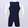 vastwit Men One-Piece Swimsuit Contrast Rash Guard Surf Suit Swimwear Legsuit WeSurfing Diving Shorty Wetsuit Navy Blue&Fluorescent_Green Medium view 4