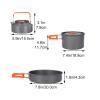 Camping Cookware, Hanging Pot Pan Kettle Set with Plastic Plates, Bowls, Camping Pan for Camping, Backpacking, Outdoor Cooking and Picnic (Size : Large) view 2