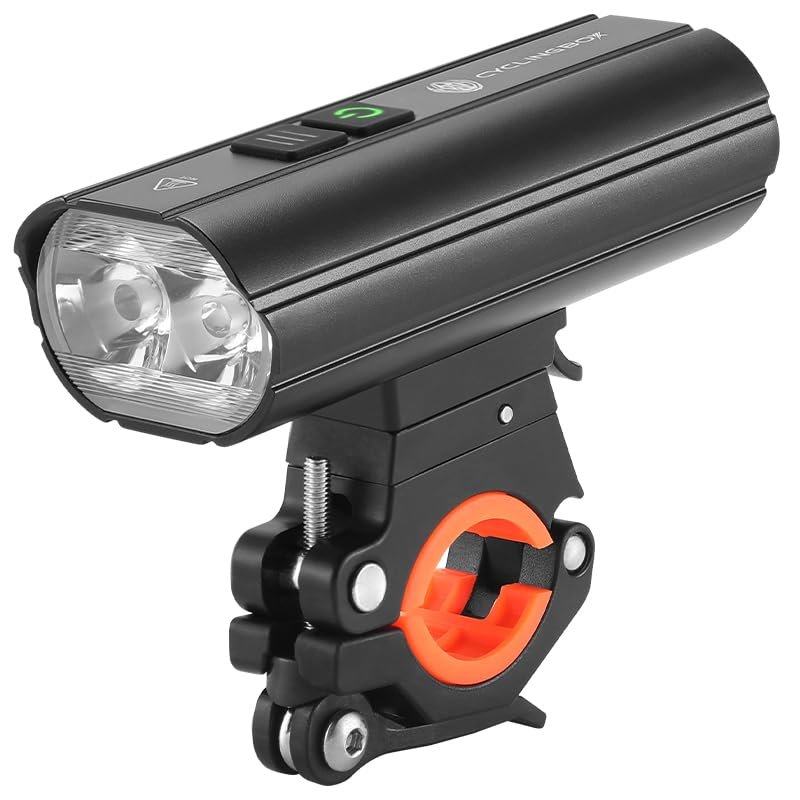 1800 Lumens Bike Light, 4800mAh Rechargeable Bicycle Headlight, 5 Light Modes, 200m Beam Distance, IPX6 Waterproof, Aluminum Alloy Body, USB Type-C Charging, Cycling Accessories for Night Riding
