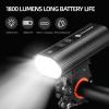 1800 Lumens Bike Light, 4800mAh Rechargeable Bicycle Headlight, 5 Light Modes, 200m Beam Distance, IPX6 Waterproof, Aluminum Alloy Body, USB Type-C Charging, Cycling Accessories for Night Riding view 4