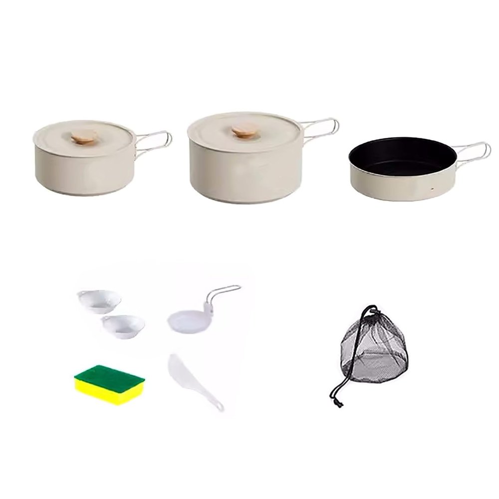 Camping Cookware Set | Outdoor Camping Pots and Pans | Ideal Camping Pans for Backpacking, Hiking, Car Camping and Emergency (Size : 3-4 person)