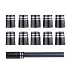 atcdfuw 10 Pcs Golf Iron Ferrules with Silver Double Rubber Tapered Ferrule Iron Rod Damping for Tapered 0.355 Shaft 355 Ferrules Golf, Black view 1