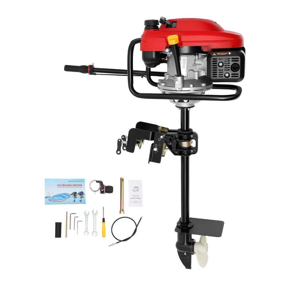 4Stroke 7.5 Hp Outboard Motor, 200CC Heavy Boat Marine Motor, Fishing Boat Engine Water Cooling, Maximum Power of 3.5Kw for in Fishing, Aquaculture Fishing Boat, Motorboat and Inflatable Boat