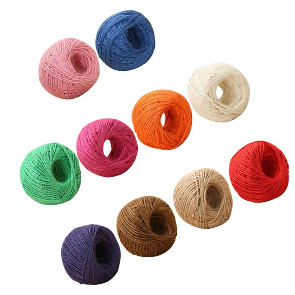 Angoily 10pcs DIY Jute Twine Rope Long Thick Macrame Cord Craft String for Bracelets Decorative Packaging Twine