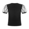 QinCiao Toddler Kids Baby Girl Tulle Puff Short Sleeve T Shirt Blouse Top Spring Summer Outfits Black 2-3 Years view 2