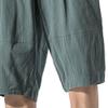 SWJGLITTR Men's Linen Drawstring Capri Cotton Lightweight Loose 3/4 Shorts Casual Elastic Waist Beach Short (Green,Large) view 3