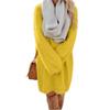 Women's Furry Pullover Sweater Dress Casual Crewneck Long Sleeve Dress Loose Oversized Knitted Mini Tops (X-Large,Yellow) view 1