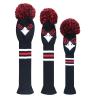 Scott Edward Golf Headcovers for Woods Set of 3 Fits Well Driver(460cc) Fairway Wood and Hybrid(UT) The Perfect Change for Golf BagBlack Red Eagle view 2