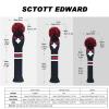 Scott Edward Golf Headcovers for Woods Set of 3 Fits Well Driver(460cc) Fairway Wood and Hybrid(UT) The Perfect Change for Golf BagBlack Red Eagle view 3