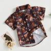 4th of July Toddler Boys Button Down Shirts Kids Independence Day Short Sleeve Flag Print Tee Tops with Pockets (B Brown Guitar, 3-4 Years) view 2