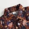 4th of July Toddler Boys Button Down Shirts Kids Independence Day Short Sleeve Flag Print Tee Tops with Pockets (B Brown Guitar, 3-4 Years) view 4