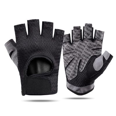 ANJMEICH Fitness Sports Gloves for Machinery Training, Yoga, Cycling, Outdoor Sports (Black, Large)