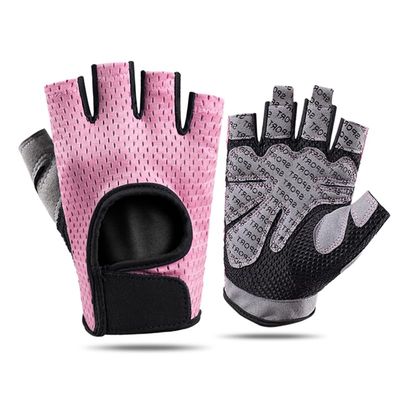 ANJMEICH Fitness Sports Gloves for Machinery Training, Yoga, Cycling, Outdoor Sports (Pink, Small (Small))