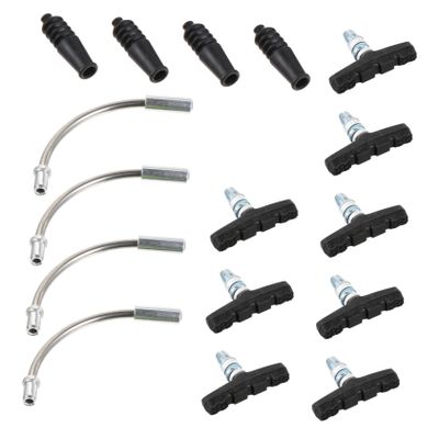 WHAMVOX 16pcs Shape Bike Brake Pads Set Brake Blocks for Road Mountain Lightweight Portable Superior Resilience Sensitivity Convenient for