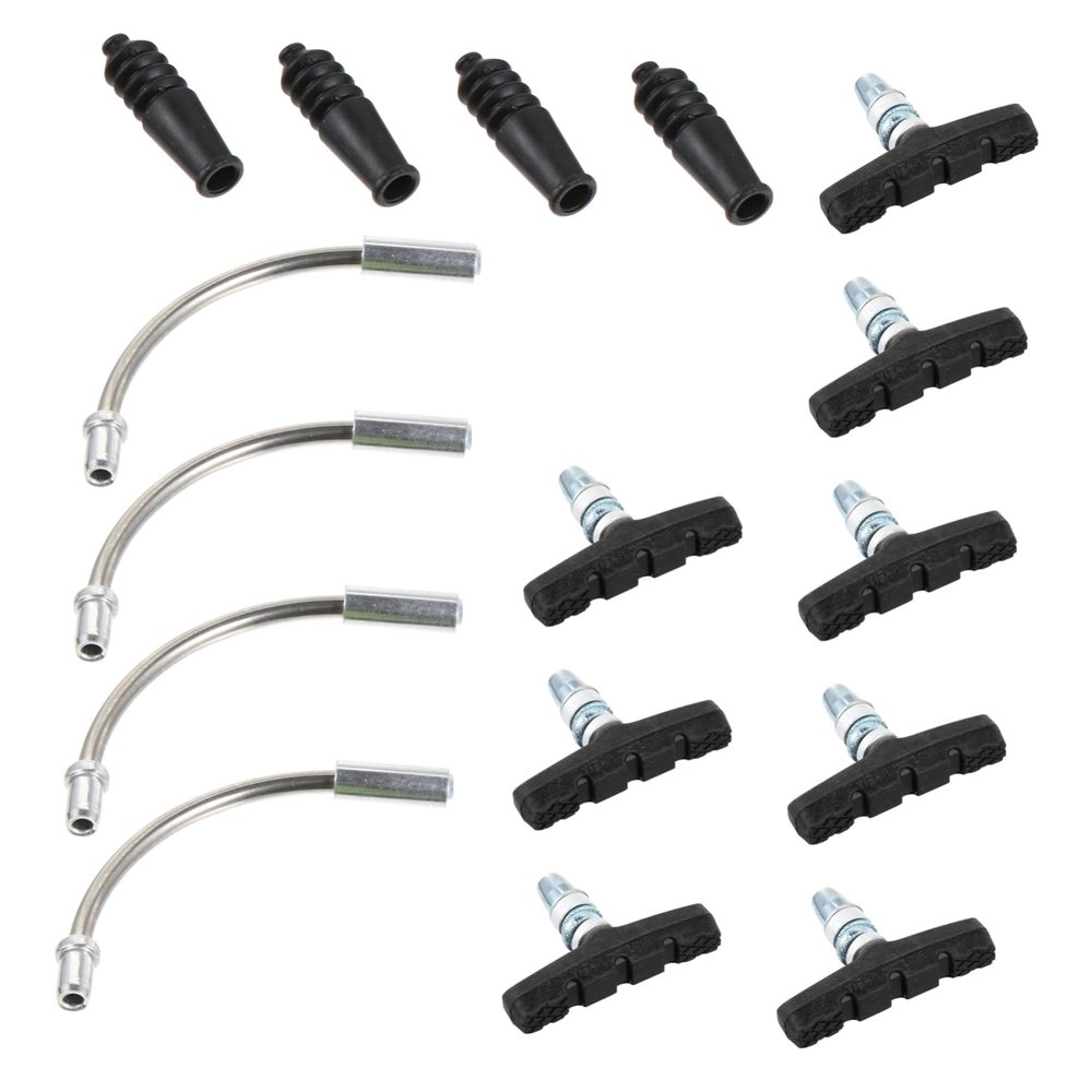 WHAMVOX 16pcs Shape Bike Brake Pads Set Brake Blocks for Road Mountain Lightweight Portable Superior Resilience Sensitivity Convenient for
