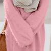 JEKE-DG Women's Furry Pullover Sweater Dress Casual Crewneck Long Sleeve Dress Loose Oversized Knitted Mini Tops (Large,Pink) view 3
