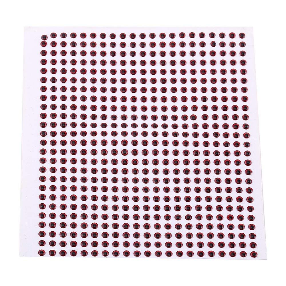 500pcs 3 4 5mm Fishing Lure 3D Eyes, Fly Tying Streamers Lures, Fishing Oval Lure Eyes for Lure Baits Making(4mm-red)