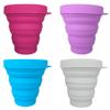 Pineeseatile Camping Mug,Portable Silicone Cup Collapsible Travel Cup with Lid Foldable Travel Camping Mug for Picnic 4 Pcs view 1