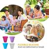 Pineeseatile Camping Mug,Portable Silicone Cup Collapsible Travel Cup with Lid Foldable Travel Camping Mug for Picnic 4 Pcs view 4