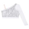 Shinsto Kids Girls Hip Hop Jazz Dance Top One Shoulder Long Sleeve Shiny Sequins Athletic Shirts Silver 8 Years view 4