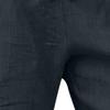 Men's Linen Classic Fit Shorts Cargo Elastic Waist with Pockets Short Drawstring Cotton Outdoor Short Pant (Blue,Large) view 4