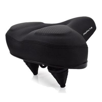 UNISTRENGH Oversized Bike Seat Wide Comfort Bike Saddle Cushion for Women & Men, Large Bike Seat Universal for Road Bike, Spin Bike and Cruiser Bicycle (Black(with Silica Gel))