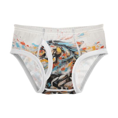 ALAZA Painting Art Horse Boys' Briefs Soft Underwear Available in Sizes 4t Multicolor