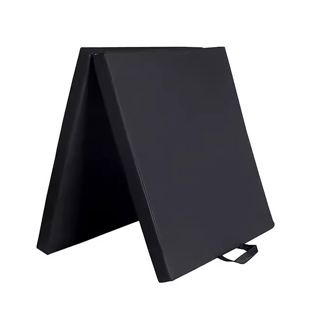 5cm Thick Folding Gymnastics Exercise Mat,Oxford Cloth Foldable Yoga Mat,Tumbling Mats Wrestling Mat,Two Fold Folding Exercise Mat with Carrying Handles (Color : Black, Size : 200x100x5cm)
