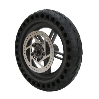 Pilipane Scooter Wheel Hub Tyre, Solid Tire with hub and Brake Disc, 8 5in Rear Wheel Tire Disc Brake Tyre for M365/1S/Electric Scooter, 110mm Solid Tire Replacement