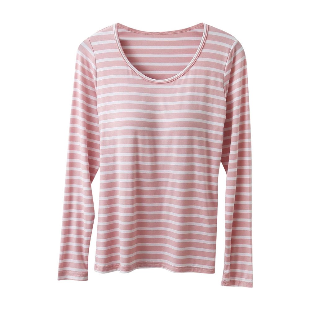Womens Modal T Shirt with Built-in Bra Padded Top Active Tee Shirts Short Sleeves Shelf Bra Comfy Athletic Shirts