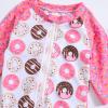 Egmy Toddler Girls Beachwear Long Sleeve Donut Printed Swimsuit Two Swimsuit Bikini Beach (Hot Pink, 6-12 Months) view 3