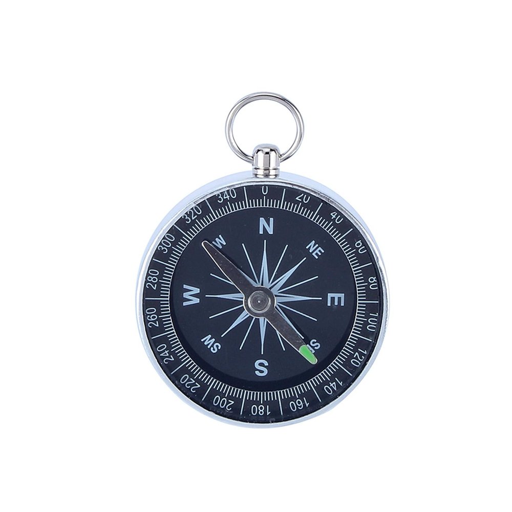 LOCADENCE Pocket Compass, 360 Degree Rotating Bezel Silver Portable Compass, Survival Gear Compass for Hiking, Camping, Hunting, Climbing