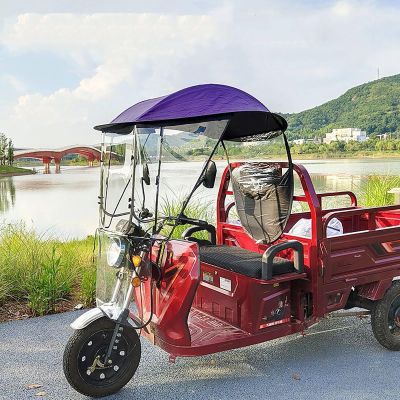 WYHBXD Motorcycle Rain Cover Semi-Closed Umbrella Canopy Awning Universal Motor Scooter Umbrella Mobility Sun Shade Rain Cover SANBENGZI (Color : Purple)