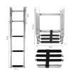 Stainless Steel Folding Dive Ladder 316 Stainless Steel 3 Step Pontoon Boat Ladder Folding Telescoping Ladder Marine Heavy Duty Deck Ladder with Inboard Handrail and Wider Pedals, for Boat Yacht Dock/ view 2