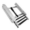 Stainless Steel Folding Dive Ladder 316 Stainless Steel 3 Step Pontoon Boat Ladder Folding Telescoping Ladder Marine Heavy Duty Deck Ladder with Inboard Handrail and Wider Pedals, for Boat Yacht Dock/ view 3