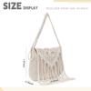 LUI SUI Crochet Tassel Shoulder Bag Handwoven Fringed White Purse Summer Beach Bag Ethnic Boho Tassel Handbags view 3