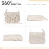 LUI SUI Crochet Tassel Shoulder Bag Handwoven Fringed White Purse Summer Beach Bag Ethnic Boho Tassel Handbags view 4