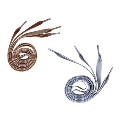 WOFASHPURET 2pairs Wide Flat Brown Grey Each for Sneakers Boots Casual Shoes Stylish Shoe Accessories to Personalize Your Footwear