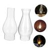 Cabilock 2pcs Hurricane Lamp Shades Glass Oil Lamp Cover Kerosene Chimney Light Oil Cover view 3