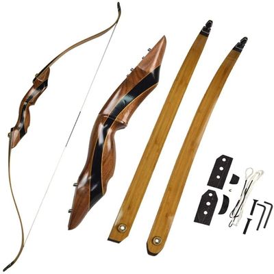 AMEYXGS 58" Takedown Recurve Bow 25-55 Lbs Hunting Target Bow Right Hand Longbow Beginner Archery for Outdoor Hunting Shooting (Black, 40 lbs)