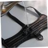 SUPVOX Cowhide Leather Adjustable Archery Arm Guard with Triple Buckle Strap Durable Forearm Protector for Right Left Hand Shooters for Hunting and Practice Black view 2