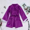Robes for Women Bathrobe Soft Lightweight Knee Length Loungewear V-Neck Sleepwear Nightwear Bridal Wedding Party Pajama view 2