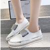 SACFOF Women's Platform Rhinestones Glitter Sneaker Slip On Comfort Sneaker Flat Loafer Casual Shoes view 2