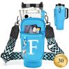 LOKASS Water Bottle Holder with Strap for Stanley Cup 30 oz Tumbler, Personalized Initial Stanley Cup Accessories 30oz, Stanley Cup Carrier Bag for Walking, Valentines Day Gifts for Women, Men, Girls view 1