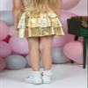 ERDEM KIDS Girls Metallic Skirt 3-Layer Ruffle Sparkly Shiny Dance Party Skirt(MST Gold 4-5 Years) view 4