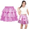 ERDEM KIDS Girls Metallic Skirt 3-Layer Ruffle Sparkly Shiny Dance Party Skirt(MST D.Rose 12-13 Years) view 1