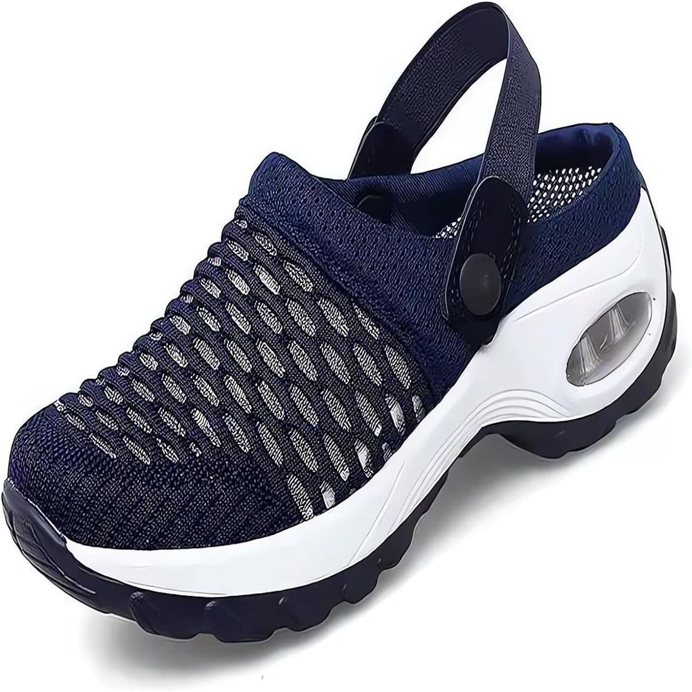 Losjccie 2024 New Air Cushion Orthopedic Slip on Shoes Air Cushion Slip-on Diabetic Walking Shoes for Women Wide Width (Blue, Adult, Women, 8, Numeric Range, US Footwear Size System, 8.5, Wide)