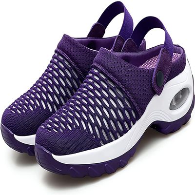 2024 New Air Cushion Orthopedic Slip on Shoes Air Cushion Slip-on Diabetic Walking Shoes for Women Wide Width (Purple, Adult, Women, 9.5, Numeric Range, US Footwear Size System, 10, Wide)