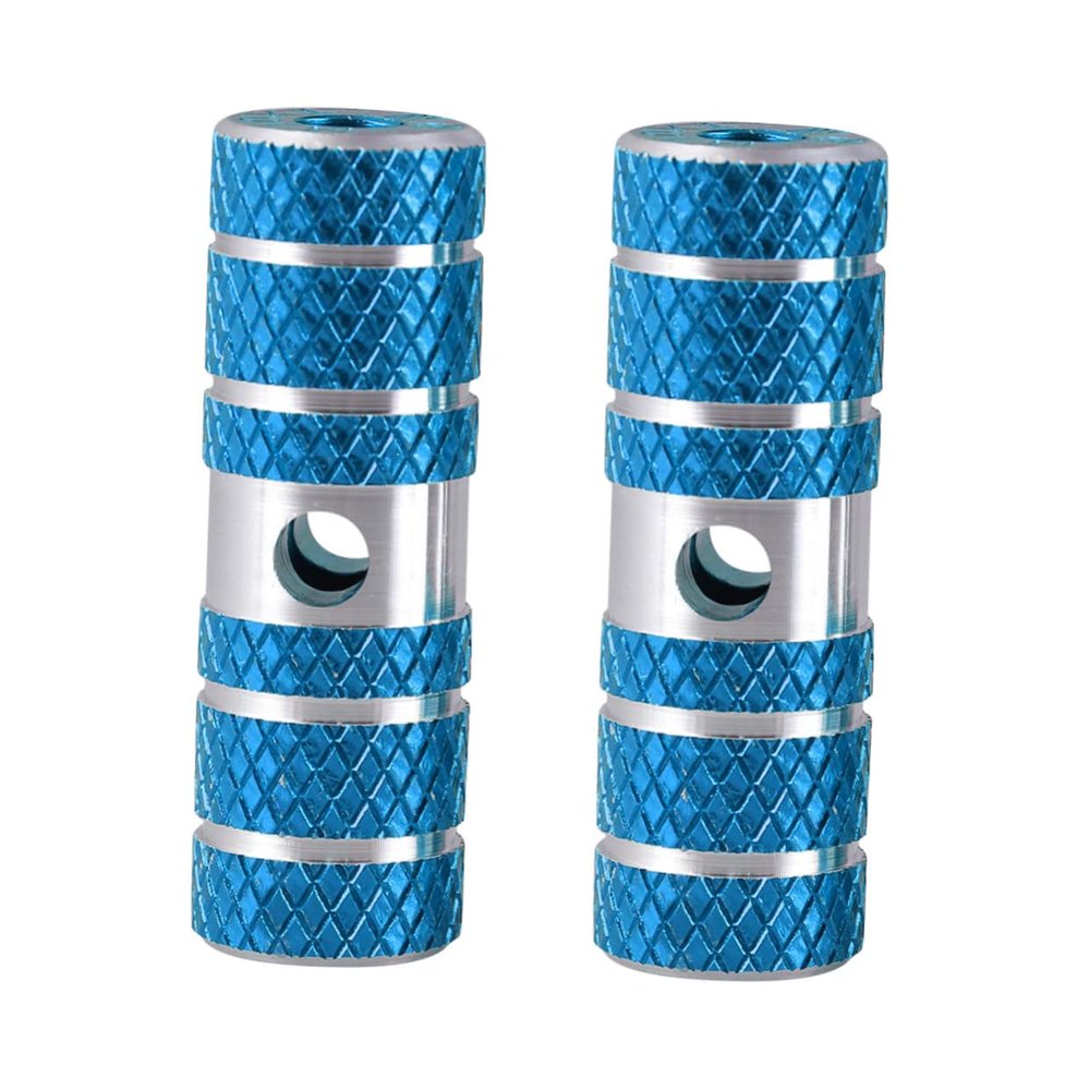 GANAZONO Cylinder Bike Pegs Blue Aluminum Alloy Footpegs for Mountain Biking Durable 1 Pair Easy Installation for Riding