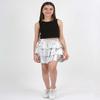 ERDEM KIDS Girls Metallic Skirt 3-Layer Ruffle Sparkly Shiny Dance Party Skirt(MST Silver 10-11 Years) view 2